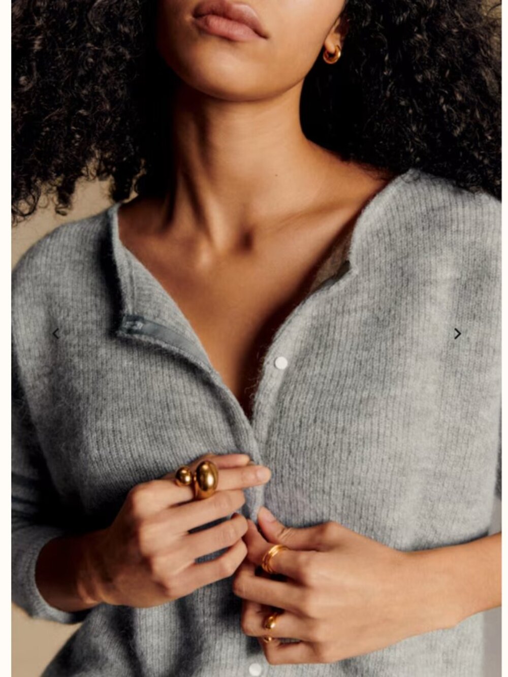 Sezane Gaspard Cardigan — Mottled Grey — Size S - Picture 6 of 8